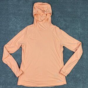 Grundens Hoodie Women's Medium Lightweight Stretch Hooded Shirt UPF 50 Orange